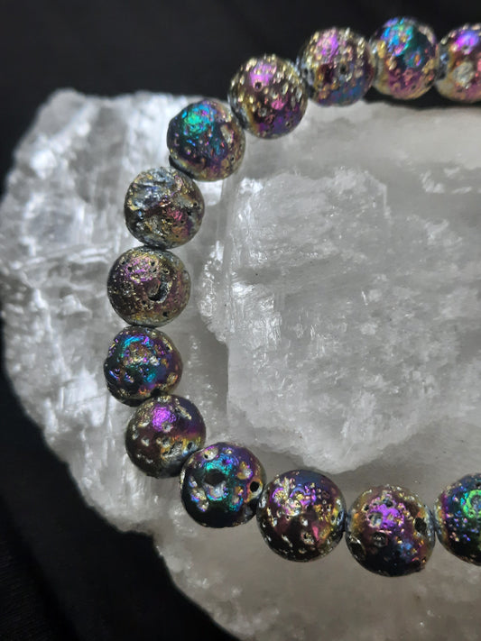 Aura Lava Stone Crystal Bracelet
